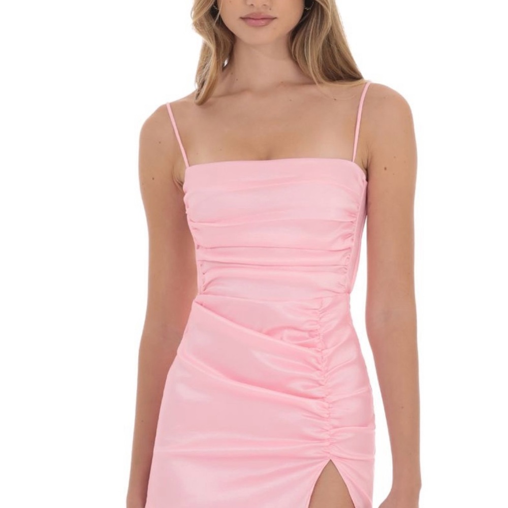 Elegant Pink Ruched Dress